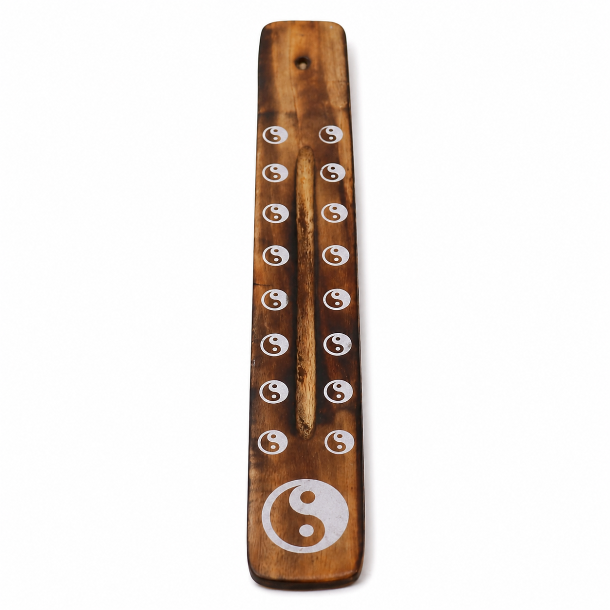 Carved Mango Wood Ashcatcher With Burnt Finish