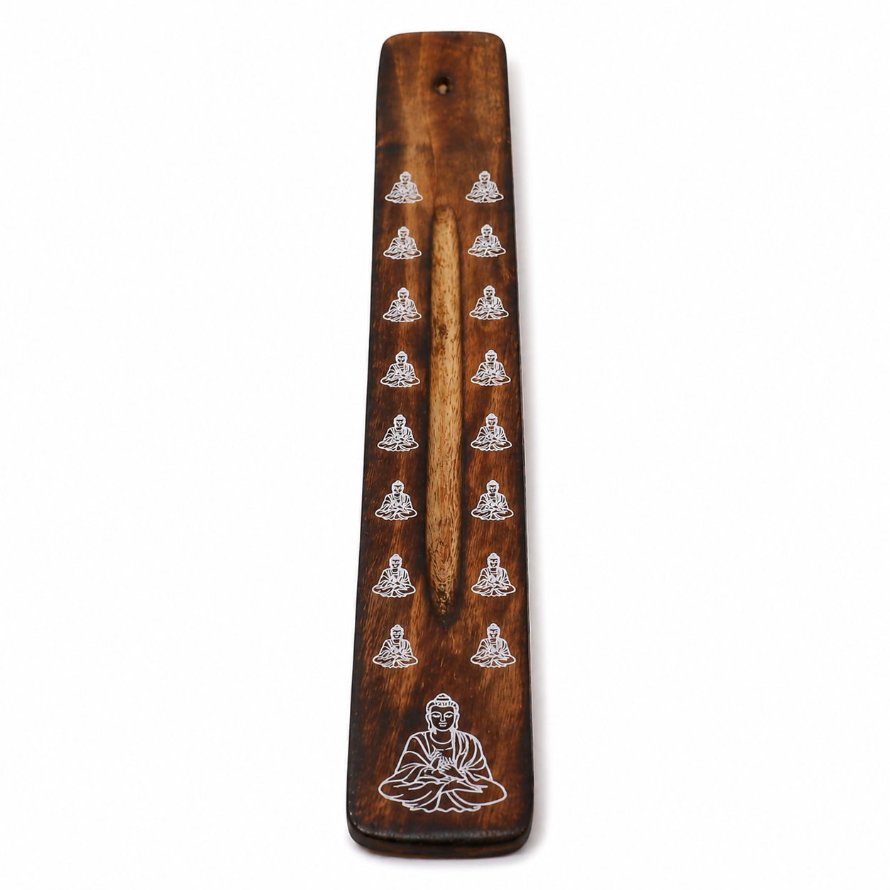 Carved Mango Wood Ashcatcher With Burnt Finish
