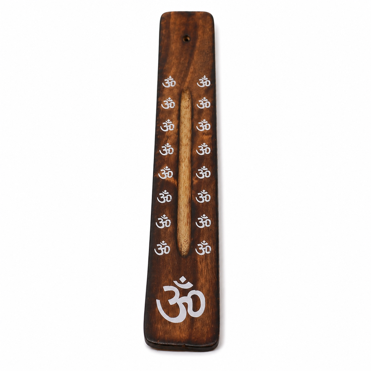 Carved Mango Wood Ashcatcher With Burnt Finish