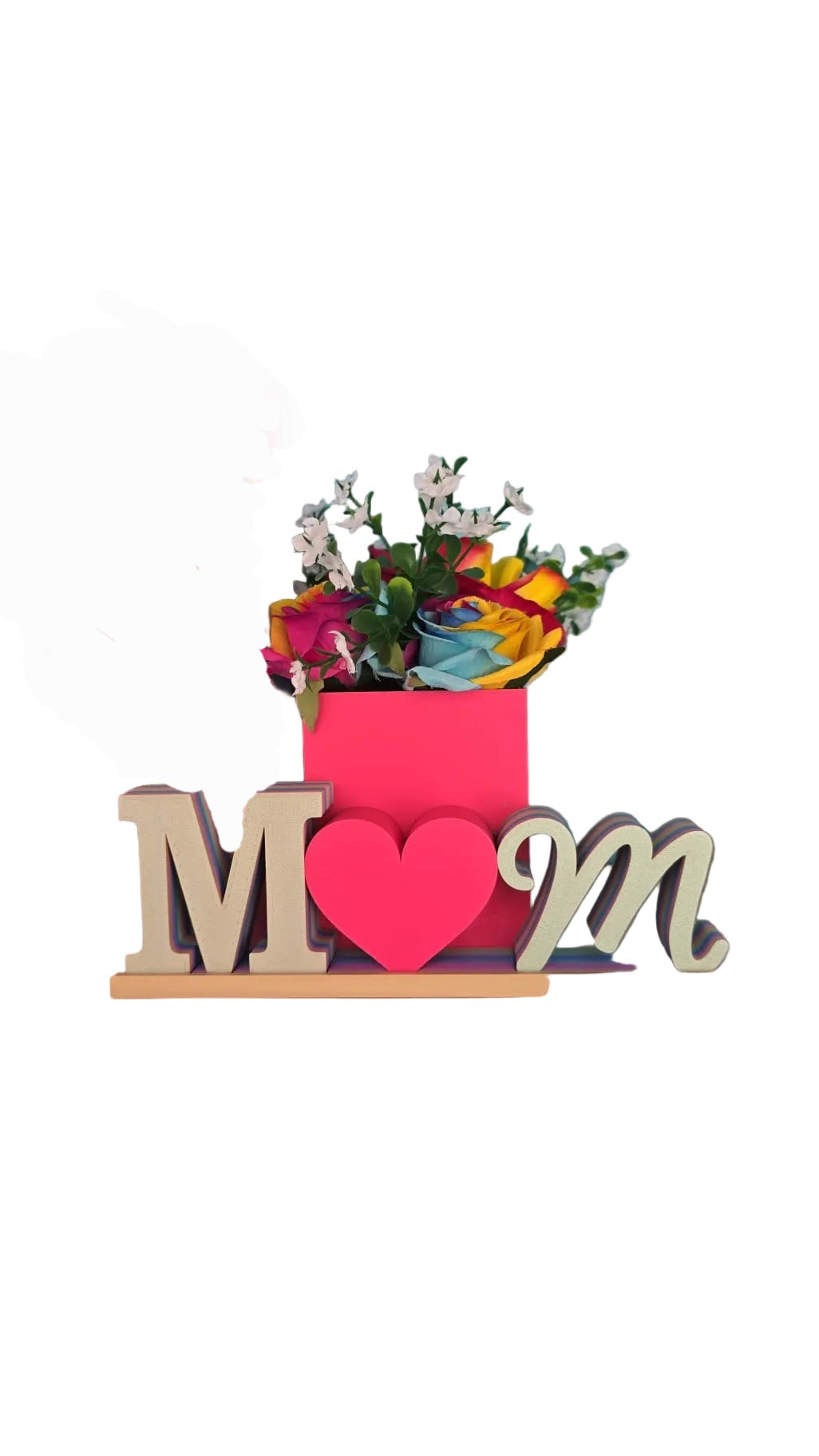 3D Memorial Vase Mum with Artificial Flowers