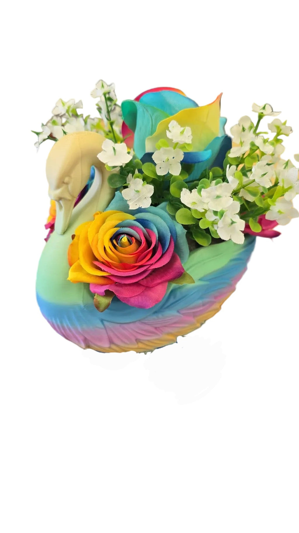 3D Swan with Artificial Flowers